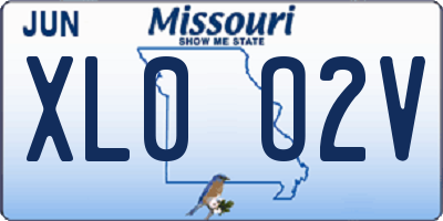 MO license plate XL0O2V