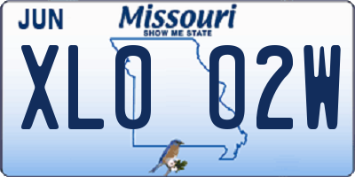 MO license plate XL0O2W