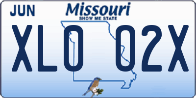 MO license plate XL0O2X