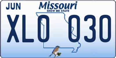 MO license plate XL0O3O