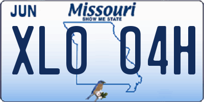 MO license plate XL0O4H