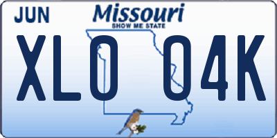 MO license plate XL0O4K