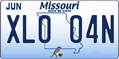MO license plate XL0O4N