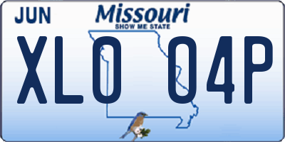 MO license plate XL0O4P