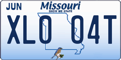 MO license plate XL0O4T