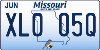 MO license plate XL0O5Q