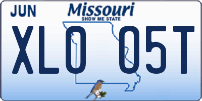 MO license plate XL0O5T
