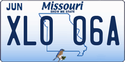MO license plate XL0O6A
