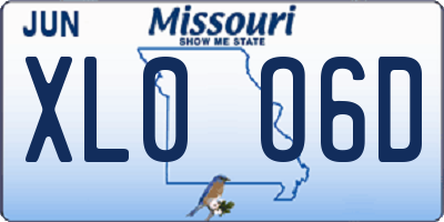 MO license plate XL0O6D