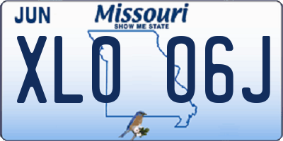 MO license plate XL0O6J