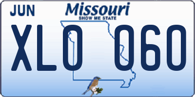 MO license plate XL0O6O