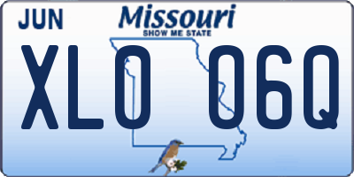 MO license plate XL0O6Q