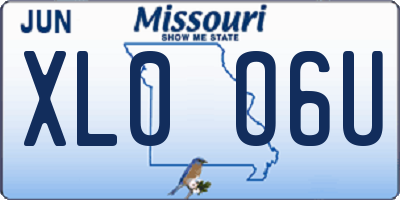 MO license plate XL0O6U
