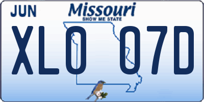 MO license plate XL0O7D