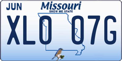 MO license plate XL0O7G