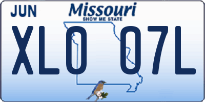 MO license plate XL0O7L