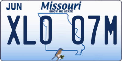 MO license plate XL0O7M