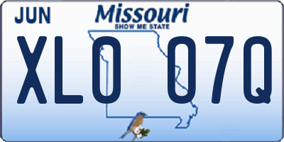 MO license plate XL0O7Q