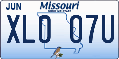 MO license plate XL0O7U