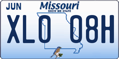MO license plate XL0O8H