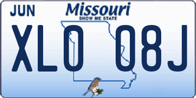 MO license plate XL0O8J
