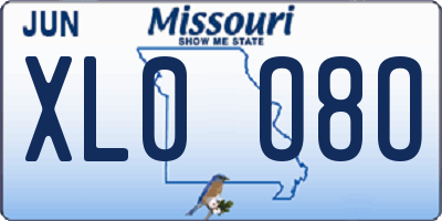 MO license plate XL0O8O
