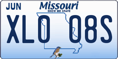 MO license plate XL0O8S