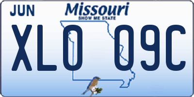 MO license plate XL0O9C