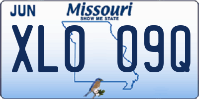 MO license plate XL0O9Q