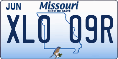 MO license plate XL0O9R