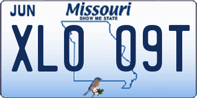 MO license plate XL0O9T
