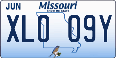 MO license plate XL0O9Y