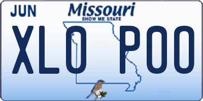 MO license plate XL0P0O