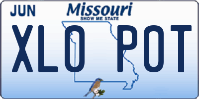 MO license plate XL0P0T