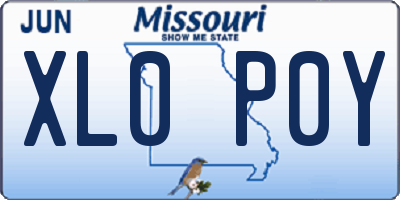 MO license plate XL0P0Y