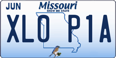 MO license plate XL0P1A