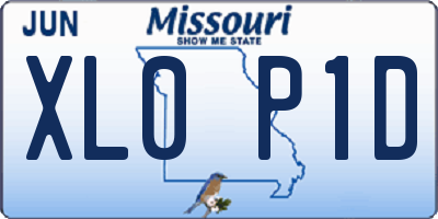 MO license plate XL0P1D