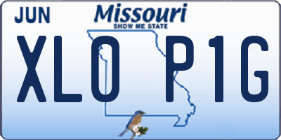 MO license plate XL0P1G