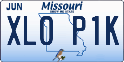 MO license plate XL0P1K