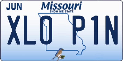 MO license plate XL0P1N