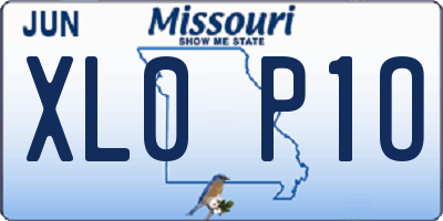 MO license plate XL0P1O