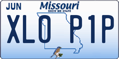 MO license plate XL0P1P