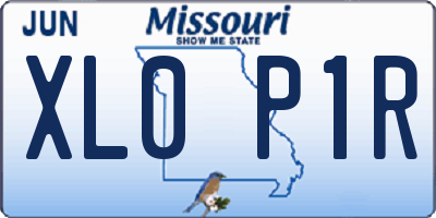 MO license plate XL0P1R