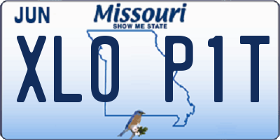 MO license plate XL0P1T