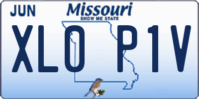 MO license plate XL0P1V