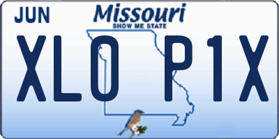 MO license plate XL0P1X