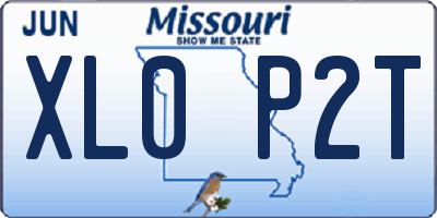 MO license plate XL0P2T