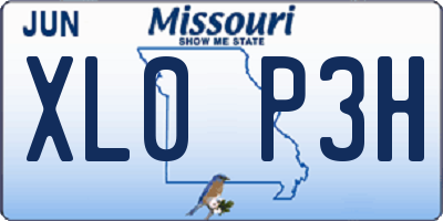 MO license plate XL0P3H