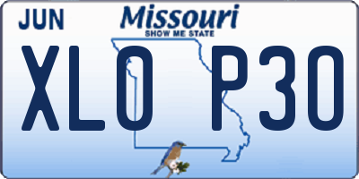 MO license plate XL0P3O