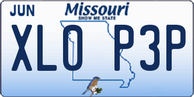 MO license plate XL0P3P